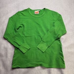 Big Bud Press Honeycomb Thermal Long Sleeve Shirt Top T-Shirt Women’s L Green